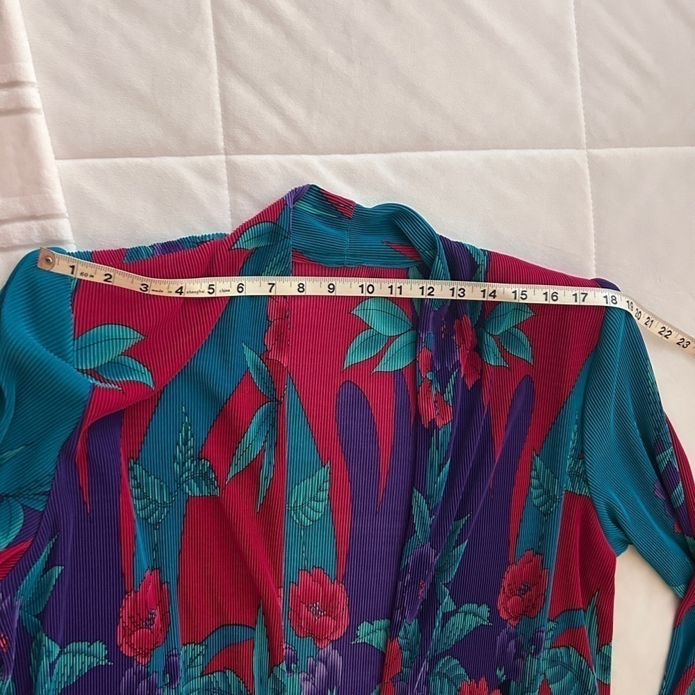 Vintage Tropical Malaysian Jacket Women’s Sz M-L Fuchsia Teal Purple Nav… - Picture 7 of 11